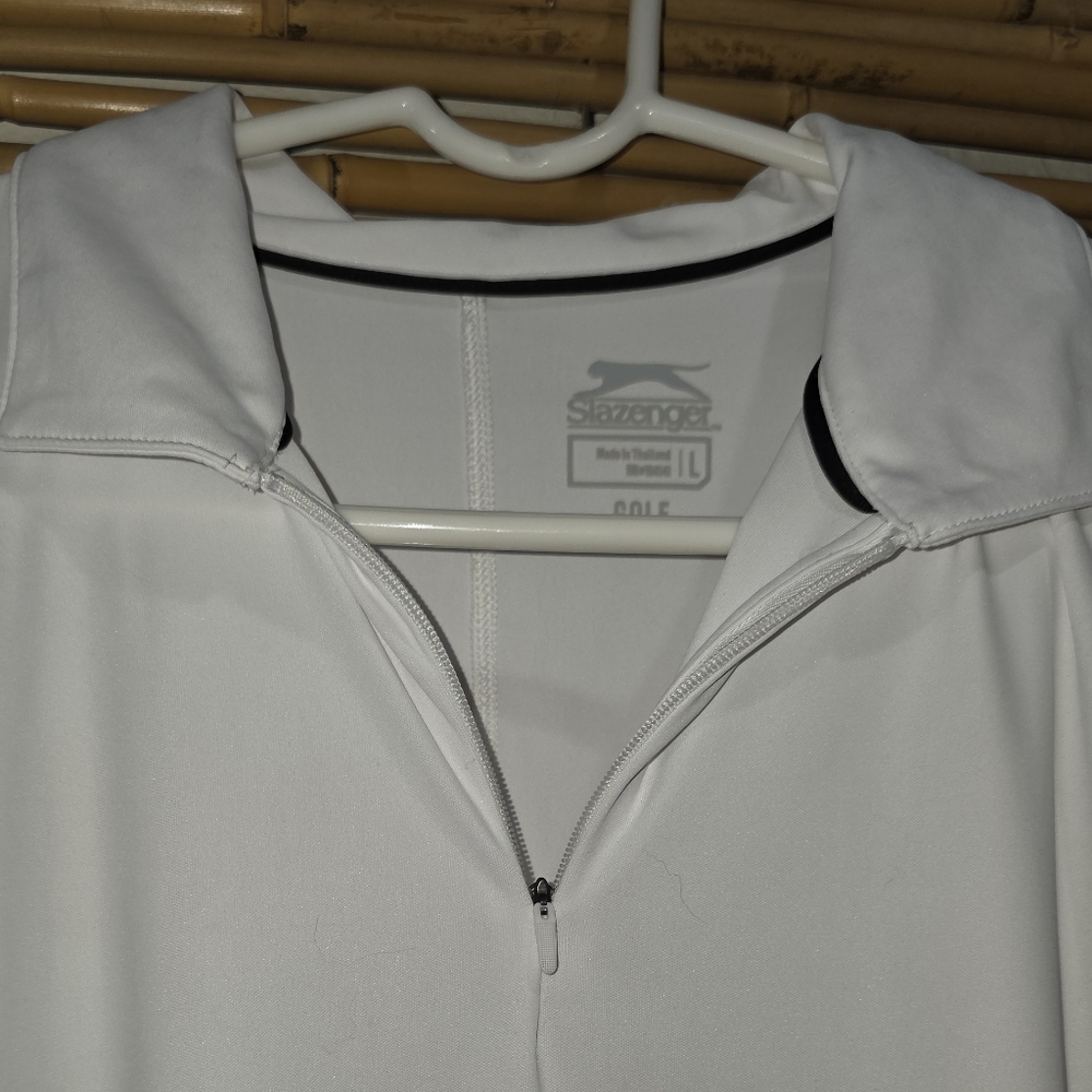 SLAZENGER White Polo Golf Sleeveless Shirt